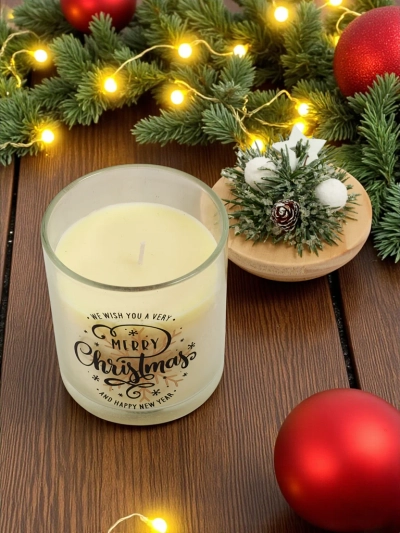 Bougie parfumée de Noël Joyeux Noël Bonne Année