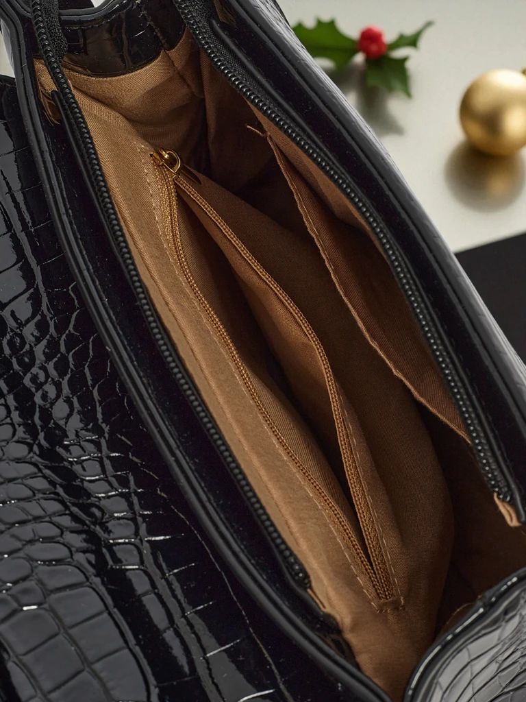 Petit sac à main verni pour femme en cuir écologique Orlina