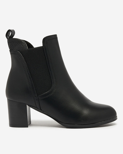 Royalfashion Bottes basses à talon aiguille pour femmes, noires Nejery