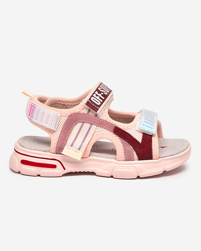 Sandales roses pour fille avec empiècements holographiques Heilol - Footwear