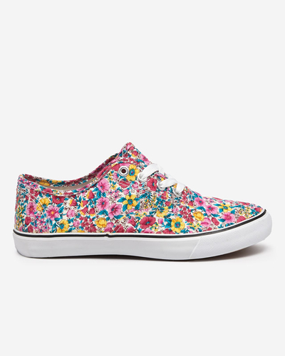OUTLET Baskets femme roses à fleurs Sertoli - Footwear