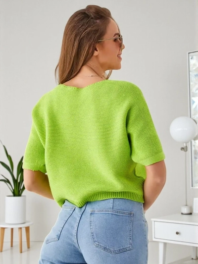 Royalfashion Pull court en coton pour femmes avec des papillons