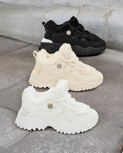 Baskets pour femmes doublées de fourrure de Royalfashion Poriomo
