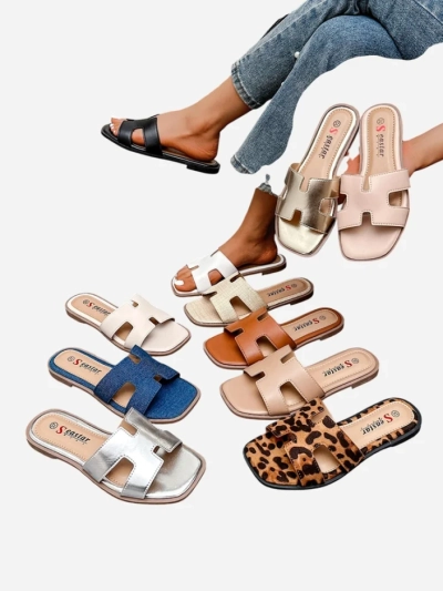 Royalfashion Chaussons à semelle plate pour femmes Eval