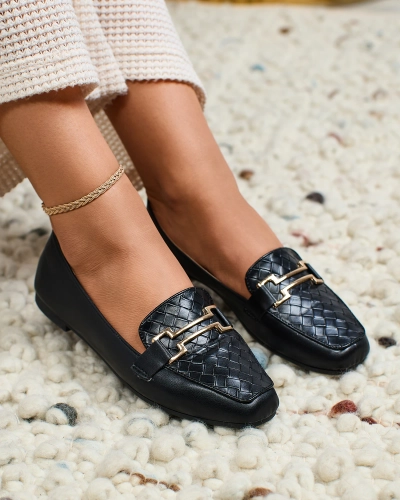 Royalfashion Mocassins femme noir Bulerol