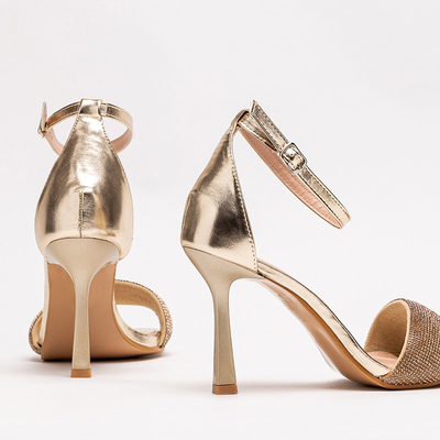 OUTLET Sandales dorées pour femme à talon haut Enedi - Footwear