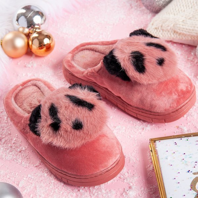 pantoufles roses avec l'image de Panda - Chaussures 1