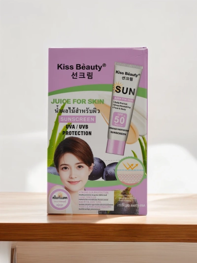 Crème Solaire Kiss Beauty 50 SPF en sachets de 30 ml x 10 pcs