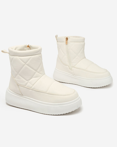 Royalfashion Bottes pour femmes blanches Bottes de neige a'la Kacecica