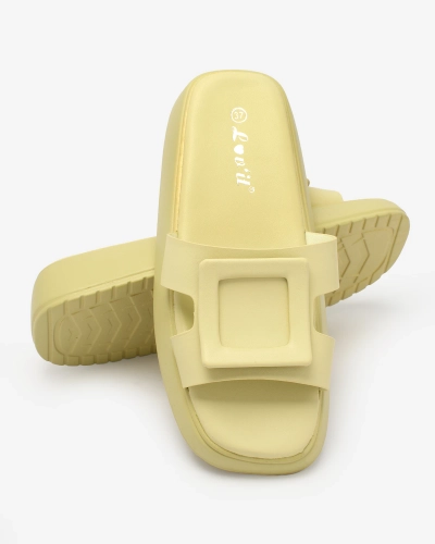 Royalfashion Tongs femme vert clair avec boucle Ocurary