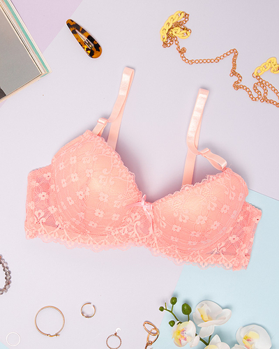Soutien-gorge femme avec dentelle rose - Sous-vêtements