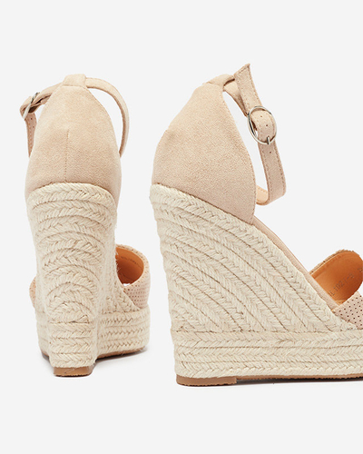 Royalfashion Beige Sandales à plateforme Meylasi pour femme
