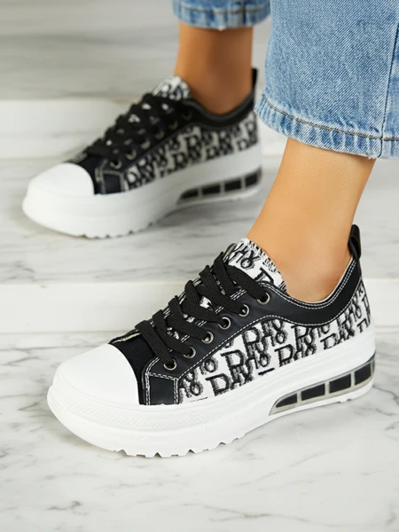 Sneakers Livia en Noir et Blanc avec Plateforme