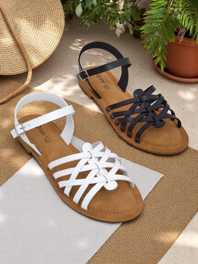 Royalfashion Sandales pour femmes avec brides décoratives Livia