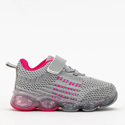 Chaussures de sport pour enfants grises avec éléments roses Dons - Footwear