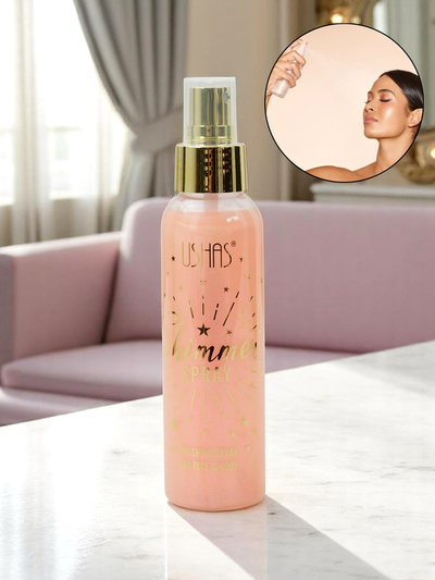 USHAS Summer Spray - Enlumineur liquide pour le visage et le corps Pêche