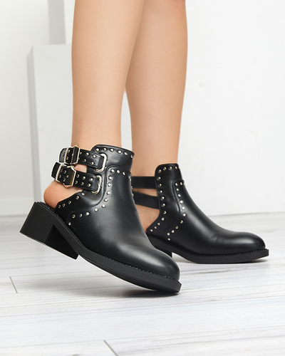 Bottes pour femmes noires avec découpes Dlagona- Footwear