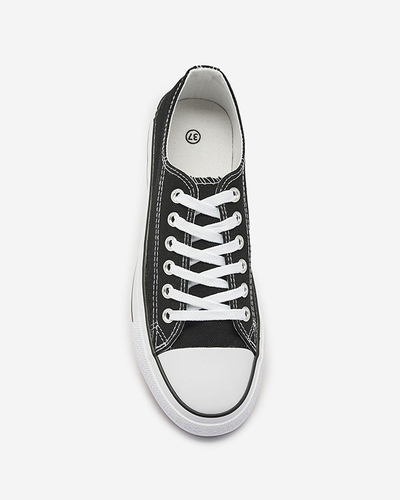 OUTLET Baskets classiques à lacets pour femmes, noires et blanches Ogisa - Chaussures
