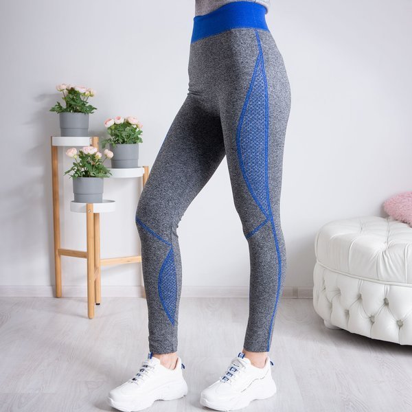 Guêtres grises avec inserts bleus - Pantalon 1