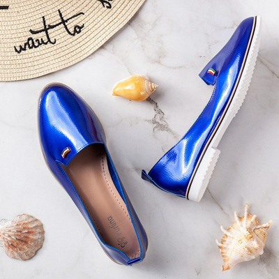 Mocassins Cyganeska femme bleu cobalt - Chaussures 1