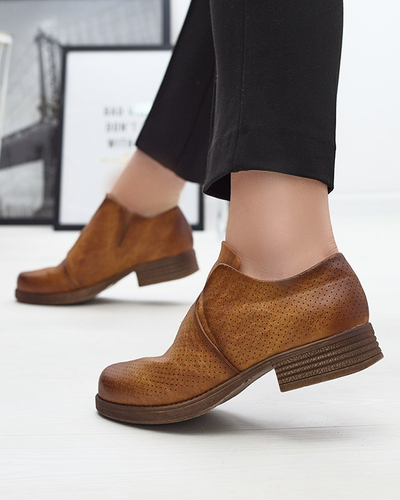 Demi-bottes en cuir écologique pour femmes Camel Ilioppa- Footwear