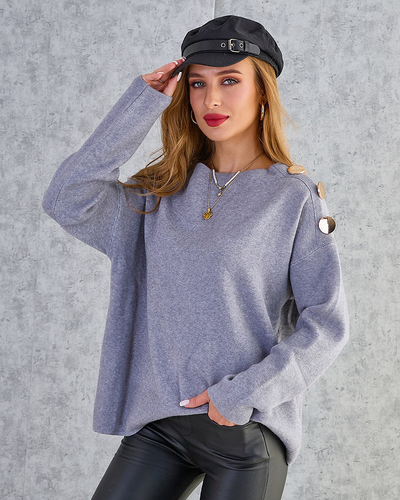 Royalfashion Pull fin pour femme avec décorations sur les épaules