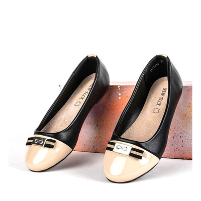 Ballerine fille noire et beige Vals - Chaussures