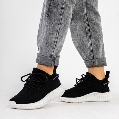 Fransi Chaussures de sport pour femmes noires et blanches - Chaussures