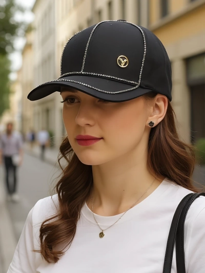 Royalfashion Casquette avec strass Casquette Scintillante