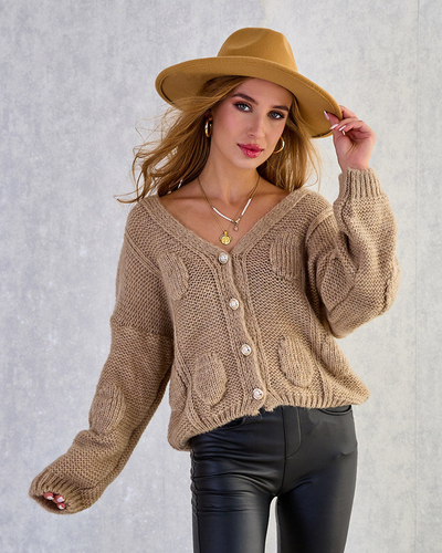 Royalfashion Pull tricoté pour femme avec boutons
