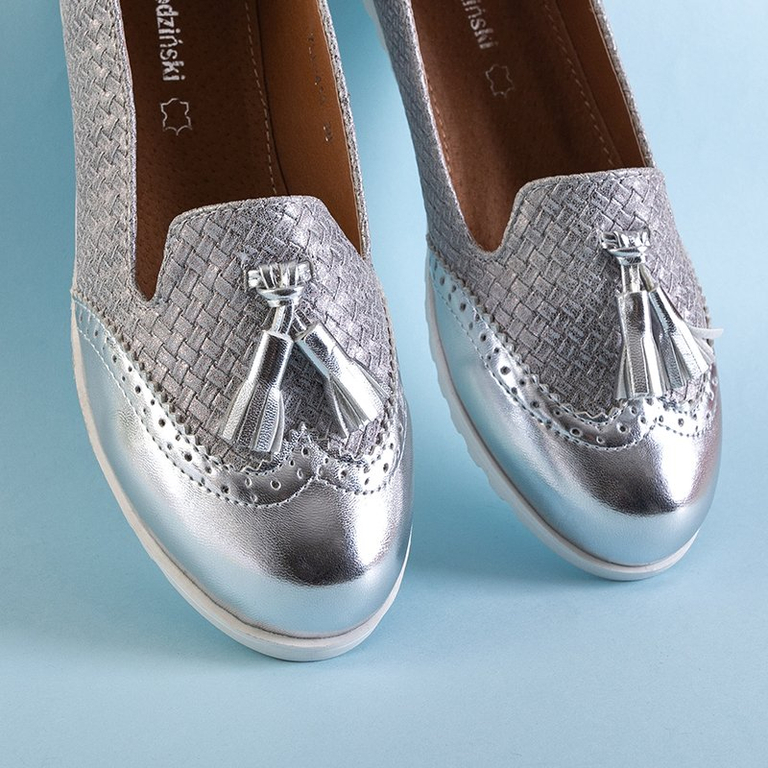 Mocassins Duma à franges argentées pour femme - Chaussures