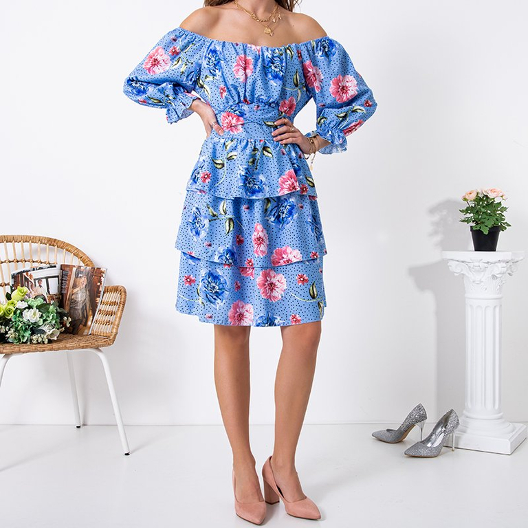 Robe femme à motifs en bleu - Vêtements