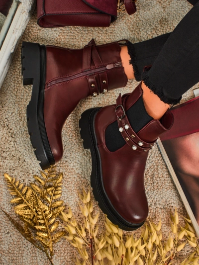 Bottines montantes pour femmes en cuir écologique Pearl Mist