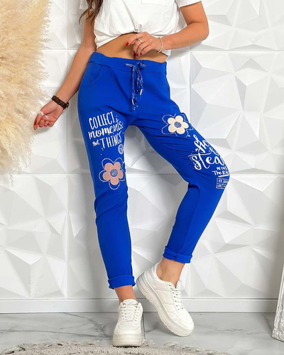 Royalfashion Pantalon femme en tissu avec lettrage