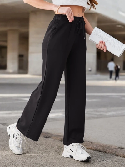 Royalfashion Pantalons larges pour femmes avec plis