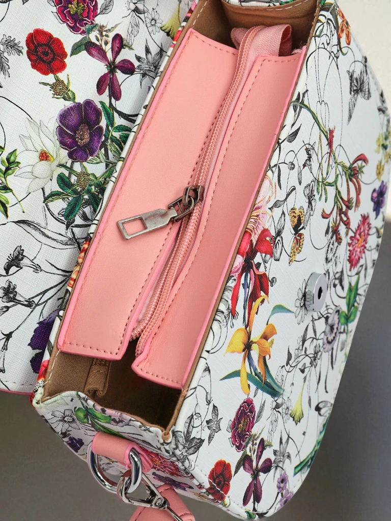 Royalfashion Petit sac à main pour femme en cuir écologique à fleurs Ori Elle