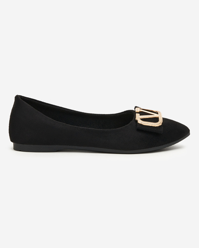 Ballerines noires pour femmes avec ornement sur le bout Cavo - Footwear