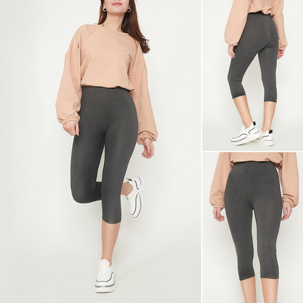 Legging femme 3/4 gris foncé - Vêtements