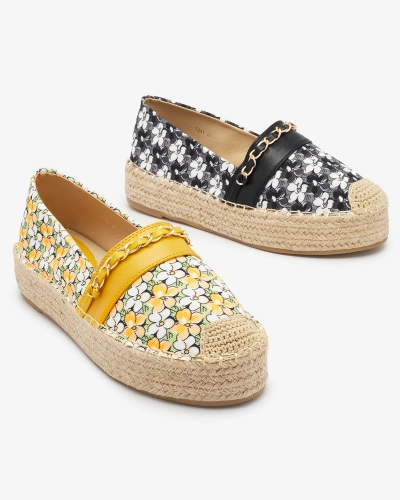 Espadrilles florales noires Azzaxi- Footwear