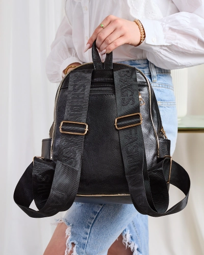 Royalfashion Petit sac à dos en éco-cuir noir pour femme