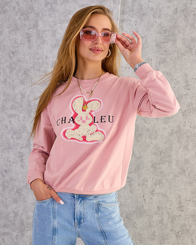 Royalfashion Sweat-shirt en coton à imprimé fin pour femme
