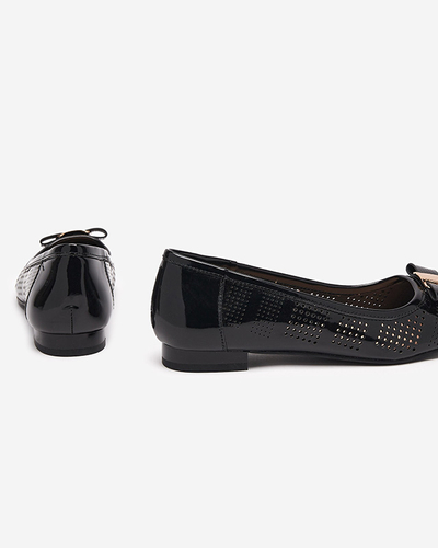 Ballerines femme noires ajourées à nœud Rumac - Footwear