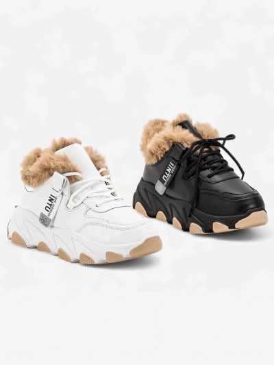 Baskets de sport blanches pour femme avec fourrure Nonua - Footwear