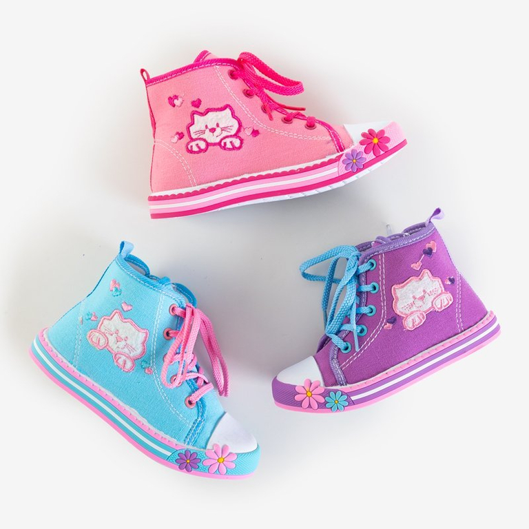 OUTLET Baskets enfants bleues avec décorations Winkes - Chaussures