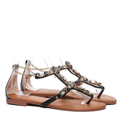 Sandales noires avec pierres décoratives Jazlyn - Footwear