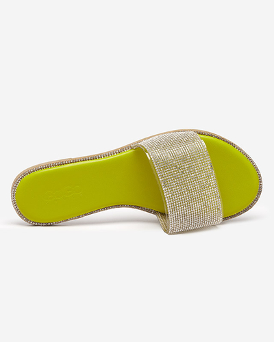 Chaussons verts pour femmes avec zircone cubique Verina - Footwear