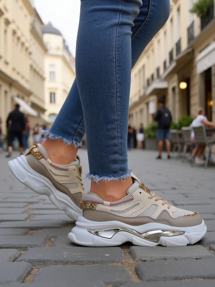 Baskets pour femmes Royalfashion avec une semelle plus épaisse Lesalli