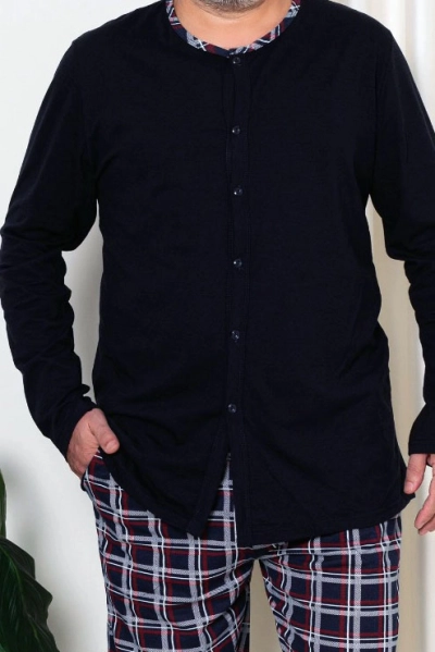 Pyjamas en coton à carreaux Royalfashion pour hommes TAILLE PLUS