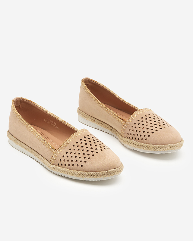 OUTLET Espadrilles femme beiges ajourées à enfiler Terila - Chaussures