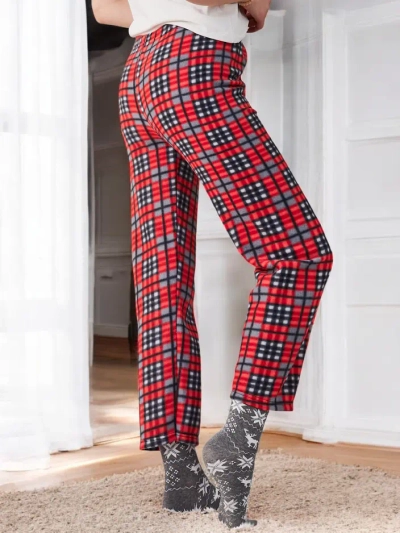 Royalfashion Pantalons de Noël en coton à carreaux pour femmes